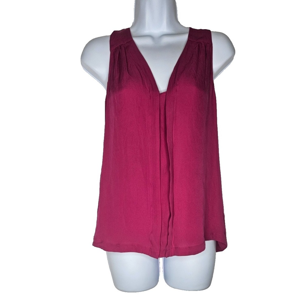 Rebecca Taylor Silk Blouse Womens 8 Pink Sleeveless Career Flowy Tank‎ Top